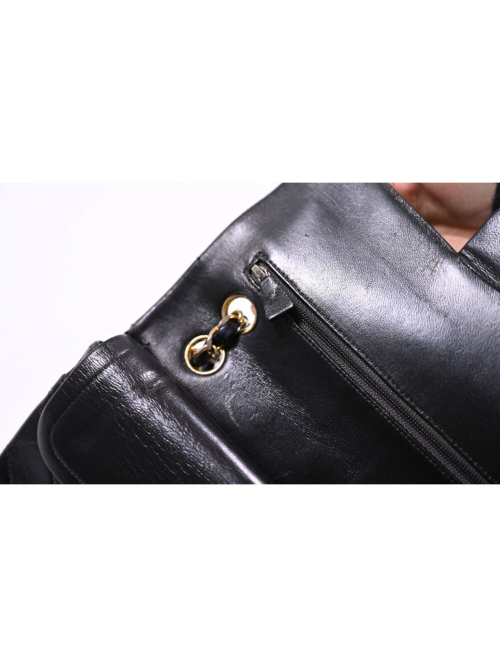 Chanel Vintage 90s Classic Small Double Flap Bag in Black - Picture 12 of 16